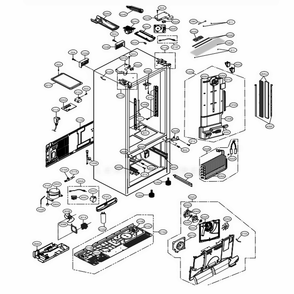 Case Parts Diagram and Parts List for LFX29945ST ASTCNA2 LG Refrigerator