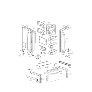 Door Diagram and Parts List for LFX28995ST 00 LG Refrigerator