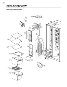 Freezer Compartment Diagram and Parts List for GM-L227NSYM ASTCSE2 LG Refrigerator