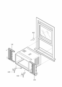 Installation Parts Diagram and Parts List for 58076081800  Kenmore Air Conditioner