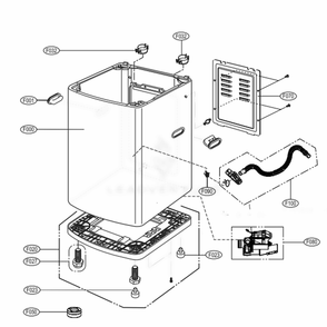 Case Assembly Diagram and Parts List for WT901CW ABWEMUS LG Washer