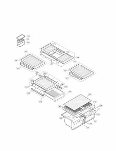 Refrigerator Parts Diagram and Parts List for 79577306601  Kenmore Refrigerator