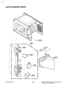 Latch Board Parts Diagram and Parts List for MS2040FRSE CSBESTD LG Microwave