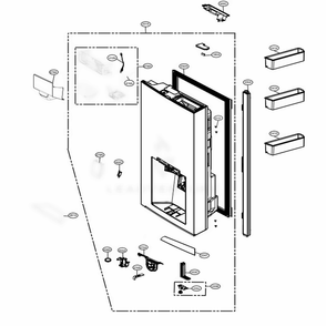 R-Room Door Part 1 Diagram and Parts List for LNXC23726S ASTCNA0 LG Refrigerator