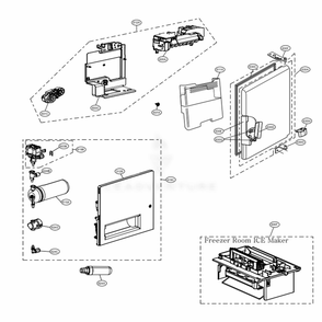 Ice Maker And Ice Bin Parts Diagram and Parts List for LRFDS3016D ASBCNA0 LG Refrigerator