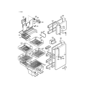 Door And Shelves Diagram and Parts List for LRTBC2025BK  LG Refrigerator