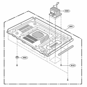 Base Plate Parts Diagram and Parts List for 64282 AWHESEA LG Wall Oven