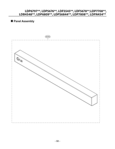 Panel Assembly Diagram and Parts List for DUA513FD ABDESNA LG Dishwasher