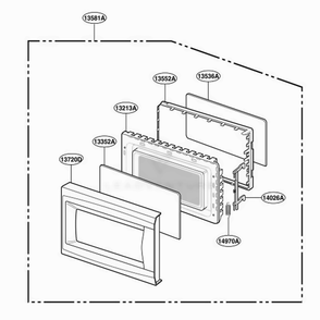 Part Location Diagram of 3581W1A001E LG DOOR ASSEMBLY
