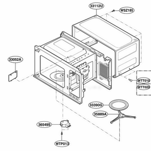 Oven Cavity Parts Diagram and Parts List for MA745W CWHEGSE LG Range