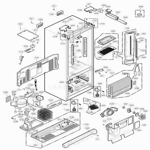 Case Parts Diagram and Parts List for 78743 ASTCSEF LG Refrigerator
