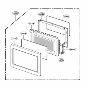 Door Parts Diagram and Parts List for MB3949G CBKPNPL LG Range