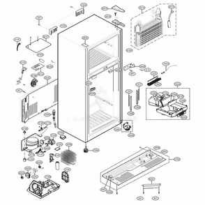 Case Parts Diagram and Parts List for 68003 ASTCSE1 LG Refrigerator