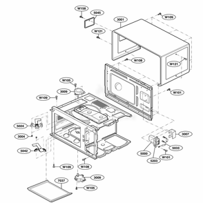Oven Cavity Parts Diagram and Parts List for URFS518S AST7AMA LG Range