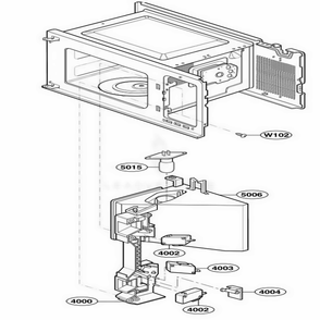 Latch Board Parts 2 Diagram and Parts List for 62462 CW1ESEA LG Wall Oven