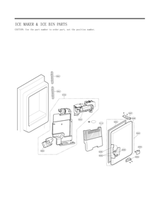 Ice Maker And Ice Bin Parts Diagram and Parts List for GC-L288GSXP ASTCNA2 LG Refrigerator