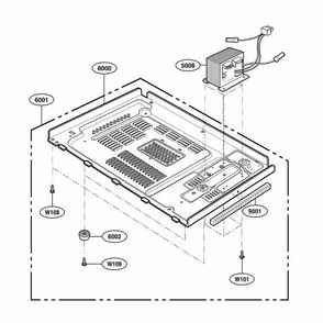 Base Plate Parts Diagram and Parts List for 62253 KSBESEA LG Range