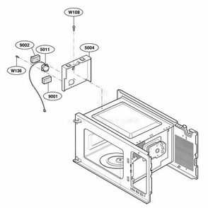Sensor Parts Diagram and Parts List for HMB406 CBKEBSU LG Wall Oven