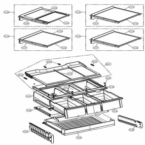 Refrigerator Parts Diagram and Parts List for LFXS30766D ASBCNA0 LG Refrigerator