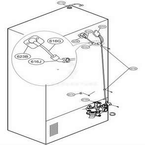 Water Tube Parts Diagram and Parts List for 70339 AWBCSE1 LG Refrigerator