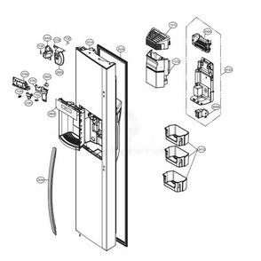 Freezer Door Diagram and Parts List for 51839 AWBCSE4 LG Refrigerator