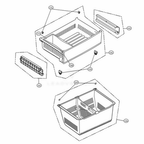 Freezer Parts Diagram and Parts List for LFXS28596D ASBCNA2 LG Refrigerator