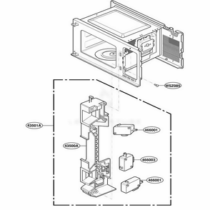 Latch Board Parts Diagram and Parts List for YMT4110SKQ KWHEWPC LG Wall Oven