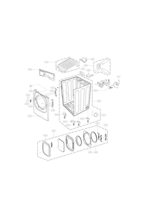 Cabinet And Door Parts Diagram and Parts List for DLEX3250V  LG Dryer