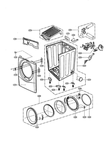 Cabinet/door Diagram and Parts List for DLE2522W  LG Dryer