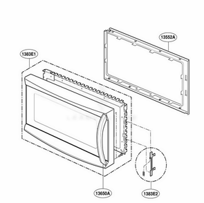 Door Parts Diagram and Parts List for JVM1490SD ASTEGEU LG Range