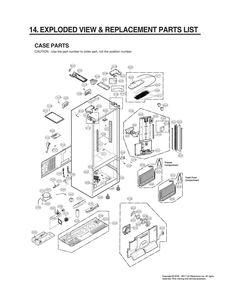 Case Parts Diagram and Parts List for GR-X248LKZM ASBCNA0 LG Refrigerator