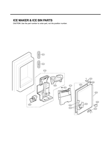 Ice Maker And Ice Bin Parts Diagram and Parts List for GR-L31GHSJF ASTCNA0 LG Refrigerator