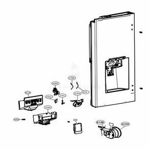 Dispenser Parts Diagram and Parts List for LMXS28626M AMTCNA0 LG Refrigerator