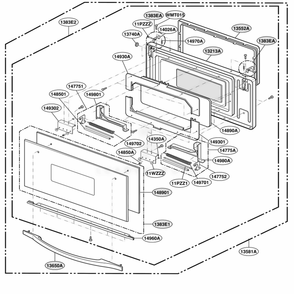 Door Parts Diagram and Parts List for SCB2000CBB ABKLGEU LG Range