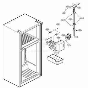 Ice Maker Parts 1 Diagram and Parts List for 75254 ABICSEF LG Refrigerator