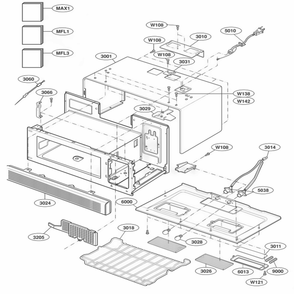 Oven Cavity Parts Diagram and Parts List for KHMC107EBL AB1EKAD LG Wall Oven