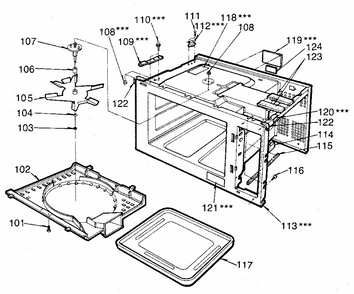 Cavity Diagram and Parts List for 7218821980  Kenmore Microwave