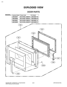 Door Parts Diagram and Parts List for MQ1724FSDL CFSESTD LG Microwave