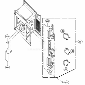 Latch Board Parts Diagram and Parts List for MS2042DB CBKQLGF LG Wall Oven
