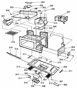 Ventilation Duct Diagram and Parts List for 7218915080  Kenmore Microwave