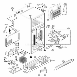 Case Parts Diagram and Parts List for LTC22350WH ASWCNA0 LG Refrigerator
