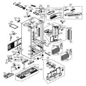 Case Parts Diagram and Parts List for 74015 ANSCSE1 LG Refrigerator