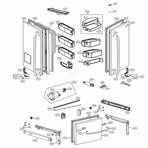 Door Parts Diagram and Parts List for LFXC24726S ASTCNA2 LG Refrigerator