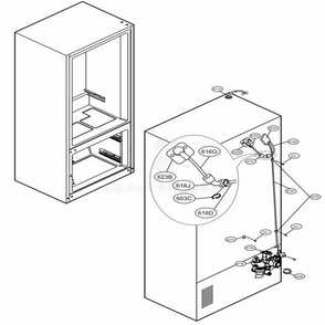 Valve And Water Tube Parts Diagram and Parts List for LMX28994ST ASTCNA2 LG Refrigerator