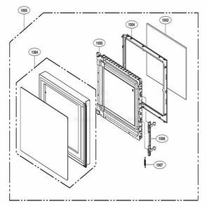 Door Parts Diagram and Parts List for LMC0975SB CBKELNA LG Wall Oven