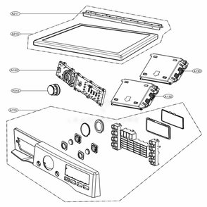 Control Panel And Plate Assembly Diagram and Parts List for DLHX4072W ABWEEUS LG Dryer