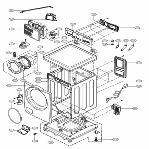 Cabinet And Control Panel Assembly Diagram and Parts List for WM3170CW ABWEPUS LG Washer