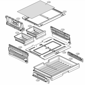 Refrigerator Parts - Pantry Diagram and Parts List for 71303 AST2SER LG Refrigerator
