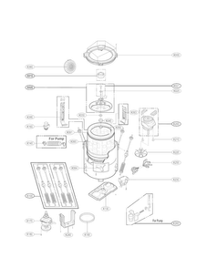 Outer Tube Parts Diagram and Parts List for WT901CW  LG Washer