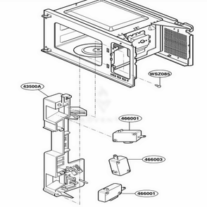 Latch Board Parts Diagram and Parts List for GT4175SPB CB3EWRP LG Wall Oven